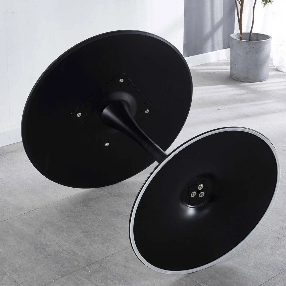 31.5 in.Black Tulip Table Mid-century Dining Table for 2-4 people With Round Mdf Table Top by SUNRINX 7 31.5 in.Black Tulip Table Mid-century Dining Table for 2-4 people With Round Mdf Table Top by SUNRINX - Image 7