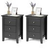 3-Drawer Black Tall Nightstand (2-piece) by SUNRINX