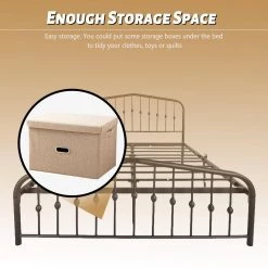 Black Bed Frame Queen Metal Platform Bed by SUNRINX -Furniture Store black sunrinx platform beds mg4 25we 1f 1000