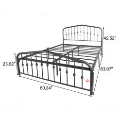 Black Bed Frame Queen Metal Platform Bed by SUNRINX -Furniture Store black sunrinx platform beds mg4 25we 76 1000