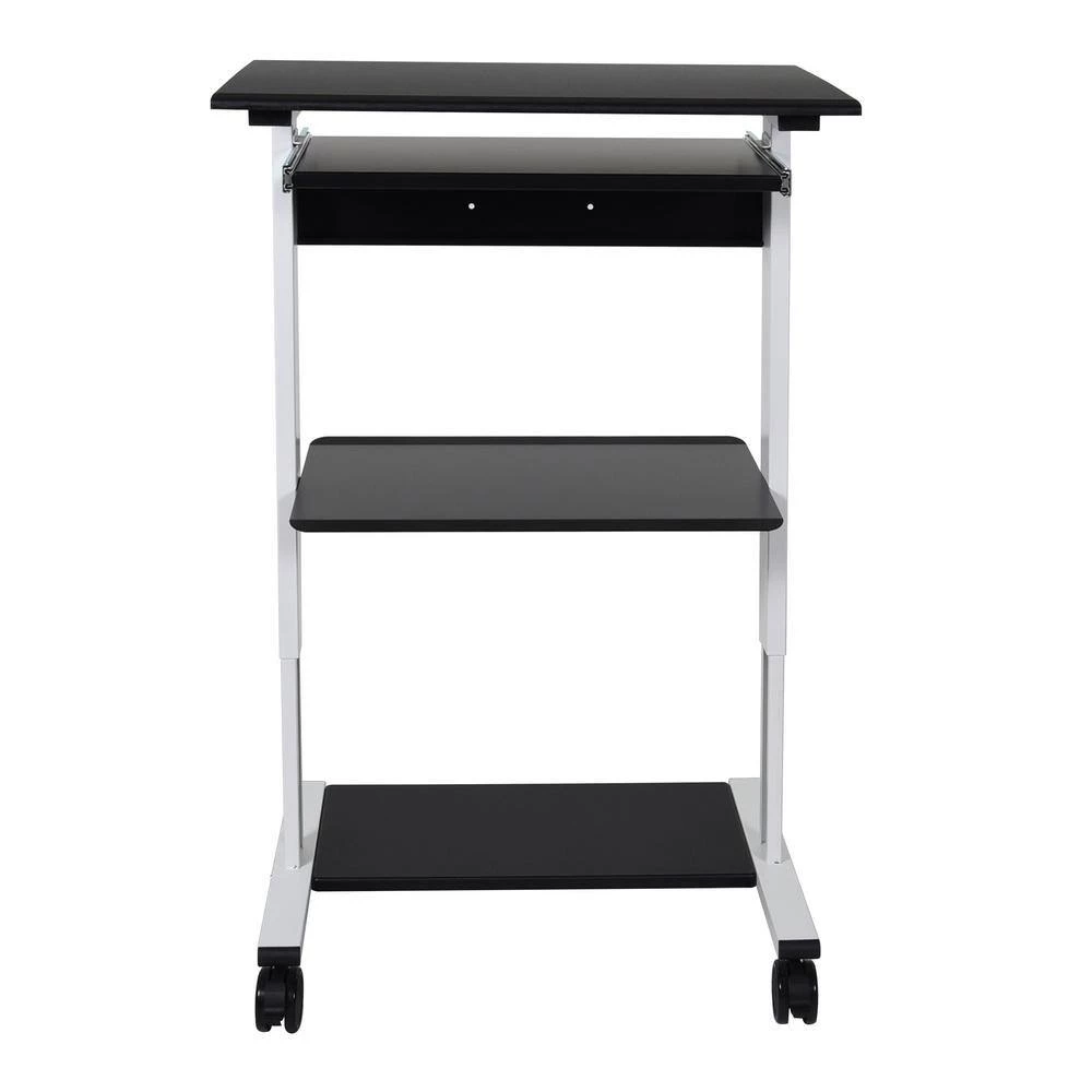 29.5 in. Rectangular Black/White Laptop Desks with Adjustable Height by Luxor 6 29.5 in. Rectangular Black/White Laptop Desks with Adjustable Height by Luxor - Image 6
