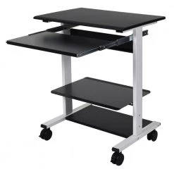 29.5 in. Rectangular Black/White Laptop Desks with Adjustable Height by Luxor 11 29.5 in. Rectangular Black/White Laptop Desks with Adjustable Height by Luxor -Furniture Store black white luxor laptop desks stand ws30 4f 1000
