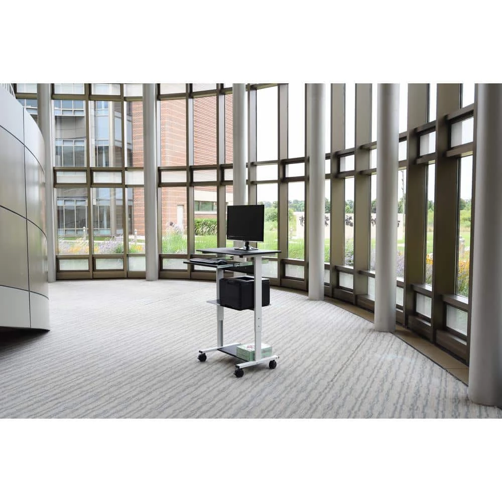 29.5 in. Rectangular Black/White Laptop Desks with Adjustable Height by Luxor 1 29.5 in. Rectangular Black/White Laptop Desks with Adjustable Height by Luxor