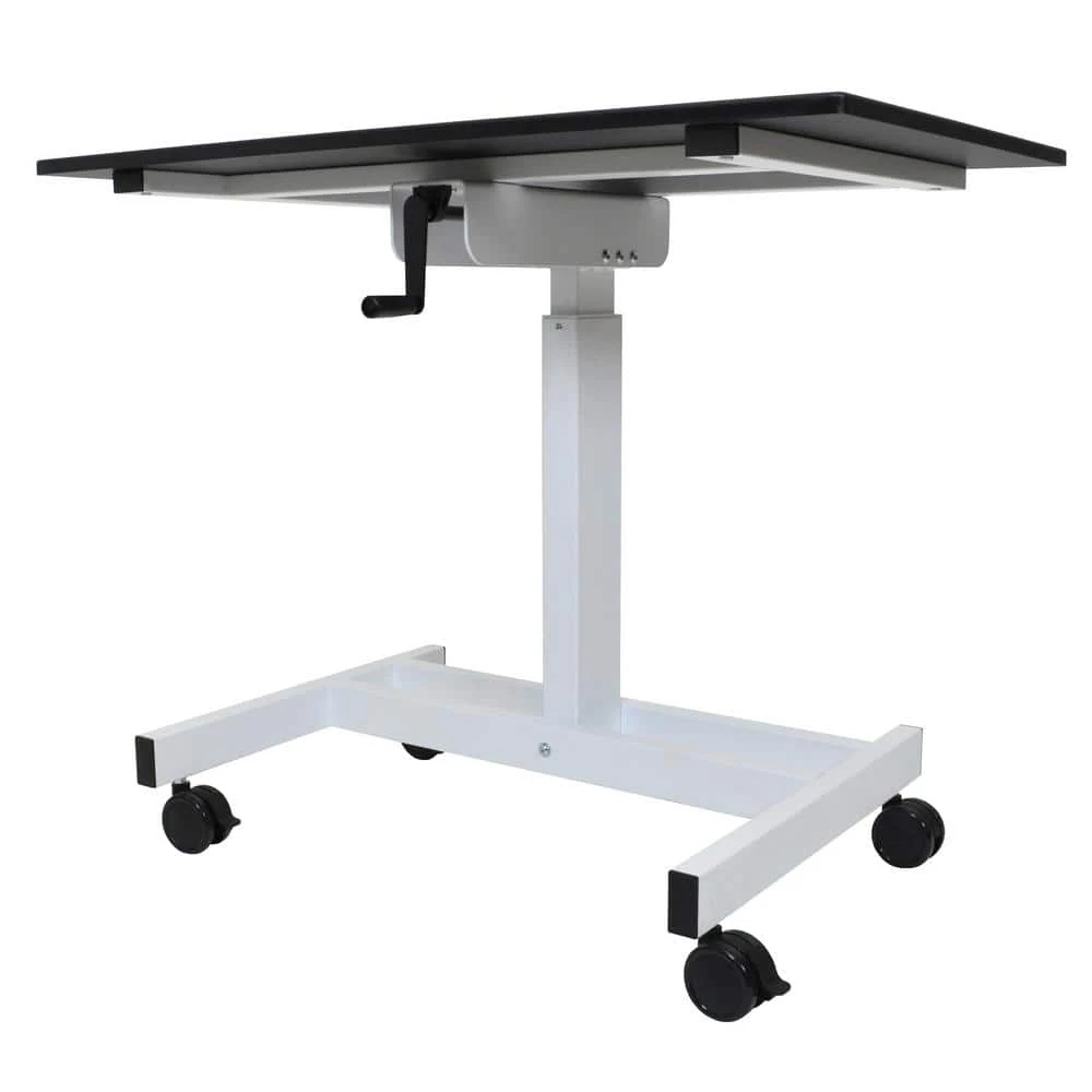 39.4 in. Rectangular Black/White Laptop Desks with Adjustable Height by Luxor 5 39.4 in. Rectangular Black/White Laptop Desks with Adjustable Height by Luxor - Image 5