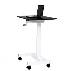39.4 in. Rectangular Black/White Laptop Desks with Adjustable Height by Luxor