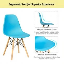 Set of 2-Mid Century Modern DSW Dining Side Chair by SUNRINX -Furniture Store blue sunrinx dining chairs mg6 25bd c3 1000
