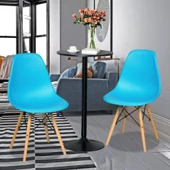 Set of 2-Mid Century Modern DSW Dining Side Chair by SUNRINX -Furniture Store blue sunrinx dining chairs mg6 25bd fa 1000