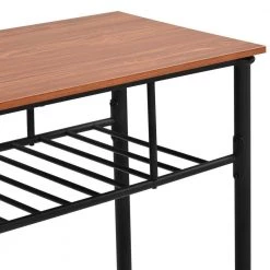 43.3 Width Industrial Rustic Brown Farmhouse Kitchen Island with 2 Metal Shelves by Edendirect -Furniture Store brown black edendirect kitchen islands n717 bc212br d4 1000