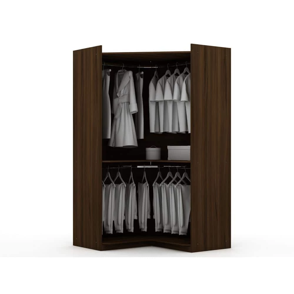 Ramsey 2.0 Brown Corner Wardrobe Closet by Luxor 8 Ramsey 2.0 Brown Corner Wardrobe Closet by Luxor - Image 8
