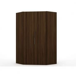 Ramsey 2.0 Brown Corner Wardrobe Closet by Luxor