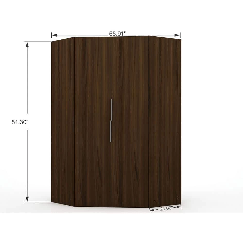 Ramsey 2.0 Brown Corner Wardrobe Closet by Luxor 3 Ramsey 2.0 Brown Corner Wardrobe Closet by Luxor - Image 3