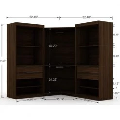Ramsey 2.0 Brown Semi Open 3-Sectional Corner Closet (Set of 3) by Luxor 16 Ramsey 2.0 Brown Semi Open 3-Sectional Corner Closet (Set of 3) by Luxor -Furniture Store brown luxor armoires wardrobes 118hd2 1f 1000