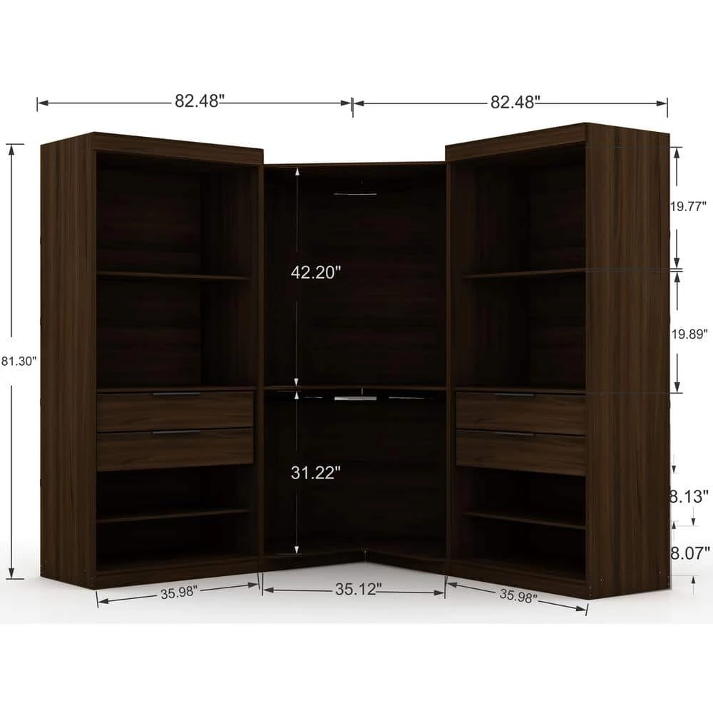 Ramsey 2.0 Brown Semi Open 3-Sectional Corner Closet (Set of 3) by Luxor 7 Ramsey 2.0 Brown Semi Open 3-Sectional Corner Closet (Set of 3) by Luxor - Image 7
