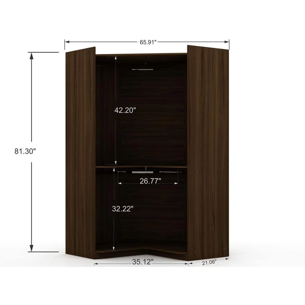 Ramsey 2.0 Brown Semi Open 3-Sectional Corner Closet (Set of 3) by Luxor 2 Ramsey 2.0 Brown Semi Open 3-Sectional Corner Closet (Set of 3) by Luxor - Image 2