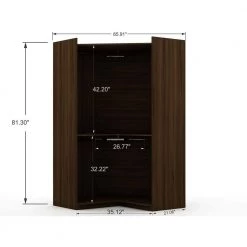 Ramsey 2.0 Brown Semi Open 2-Sectional Corner Closet (Set of 2) by Luxor -Furniture Store brown luxor armoires wardrobes 125hd2 1d 1000