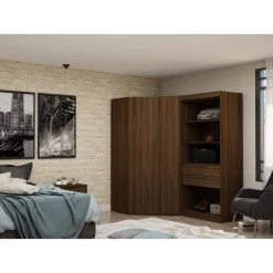 Ramsey 2.0 Brown Semi Open 2-Sectional Corner Closet (Set of 2) by Luxor -Furniture Store brown luxor armoires wardrobes 125hd2 31 1000