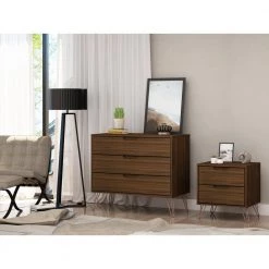 Intrepid 5-Drawer Brown Mid-Century Modern Dresser and Nightstand (Set of 2) by Luxor 21 Intrepid 5-Drawer Brown Mid-Century Modern Dresser and Nightstand (Set of 2) by Luxor -Furniture Store brown luxor dressers 104hd6 31 1000
