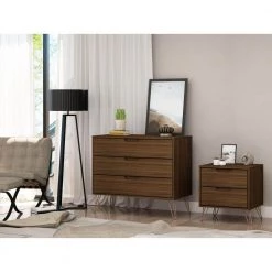 Intrepid 5-Drawer Brown Mid-Century Modern Dresser and Nightstand (Set of 2) by Luxor 15 Intrepid 5-Drawer Brown Mid-Century Modern Dresser and Nightstand (Set of 2) by Luxor -Furniture Store brown luxor dressers 104hd6 c3 1000