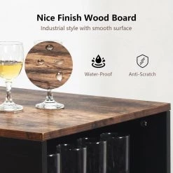 3 Pieces Bar Table Set with Storage Seats 2 by SUNRINX 12 3 Pieces Bar Table Set with Storage Seats 2 by SUNRINX -Furniture Store brown sunrinx dining room sets mg6 2bd c3 1000