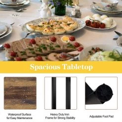 3 Pieces Bar Table Counter Breakfast Bar Dining Table with Stools-Brown by SUNRINX -Furniture Store brown sunrinx dining room sets mg6 3bd 44 1000