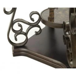 26 in. Brown End table With Glass Table Top by SUNRINX -Furniture Store brown sunrinx end side tables mg6 45bd 40 1000