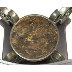 26 in. Brown End table With Glass Table Top by SUNRINX -Furniture Store brown sunrinx end side tables mg6 45bd 4f 1000