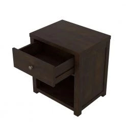 Vintage Rich Brown 1-Drawer Solid Wood Nightstand by SUNRINX -Furniture Store brown sunrinx nightstands mg6 65bd 44 1000