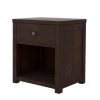 Vintage Rich Brown 1-Drawer Solid Wood Nightstand by SUNRINX