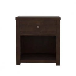 Vintage Rich Brown 1-Drawer Solid Wood Nightstand by SUNRINX -Furniture Store brown sunrinx nightstands mg6 65bd c3 1000