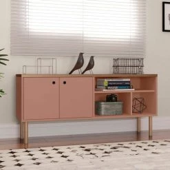 Hampton 54 in. Ceramic Pink and Nature Particle Board TV Stand Fits TVs Up to 50 in. with Storage Doors by Luxor -Furniture Store ceramic pink and nature luxor tv stands 3lchd2 31 1000