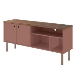 Hampton 54 in. Ceramic Pink and Nature Particle Board TV Stand Fits TVs Up to 50 in. with Storage Doors by Luxor -Furniture Store ceramic pink and nature luxor tv stands 3lchd2 76 1000