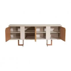 Javitz 71.25 in. Cinnamon And Off White Modern Sideboard with 6-Shelves by Luxor -Furniture Store cinnamon and off white luxor sideboards buffet tables 10217hd1 1f 1000