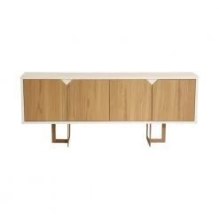 Javitz 71.25 in. Cinnamon And Off White Modern Sideboard with 6-Shelves by Luxor
