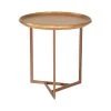 Javitz 19.29 in. Cinnamon Modern Round End Table by Luxor