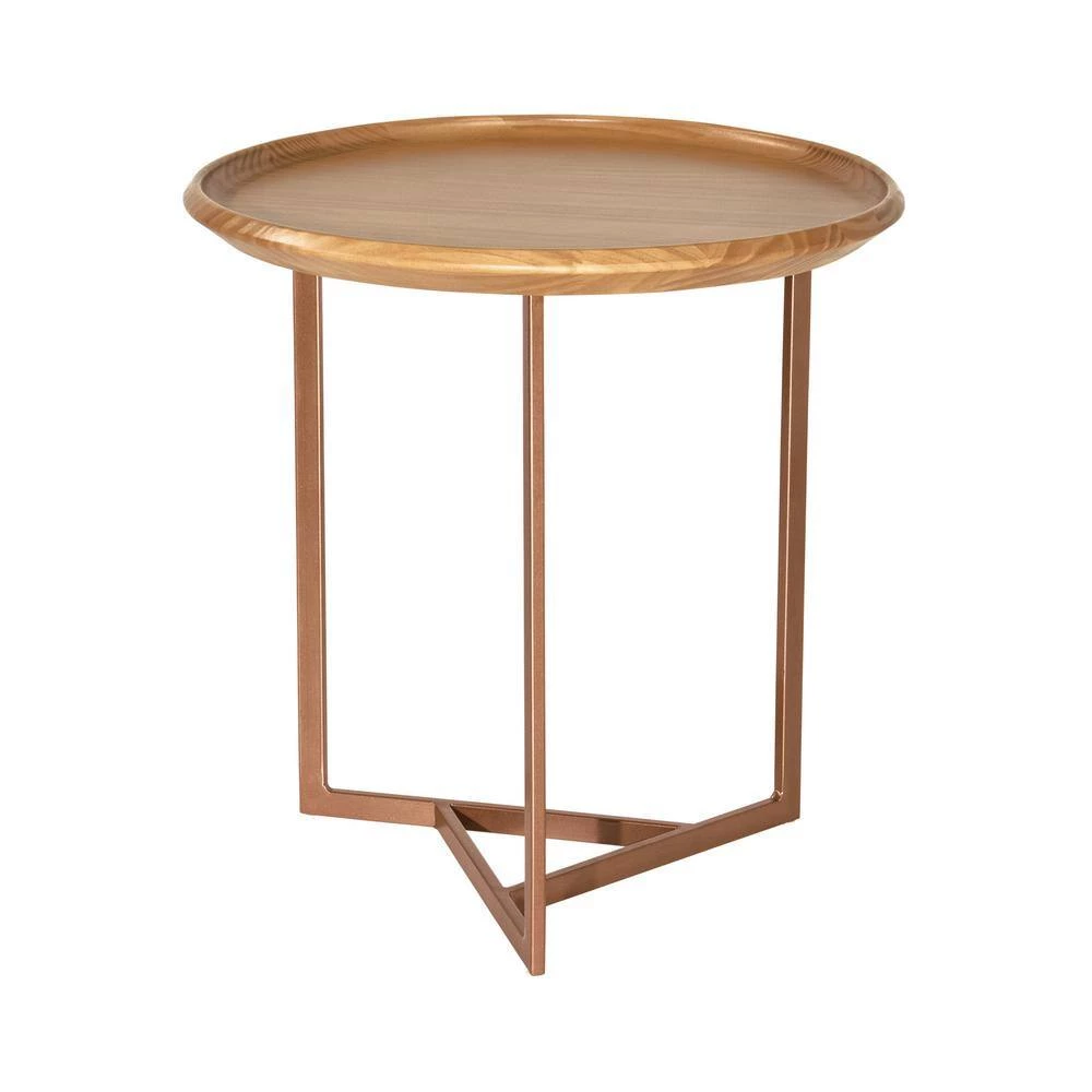 Javitz 19.29 in. Cinnamon Modern Round End Table by Luxor 2 Javitz 19.29 in. Cinnamon Modern Round End Table by Luxor - Image 2