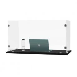 Trifold Acrylic Freestanding Desk Shield 46 x 24, Clear by Luxor
