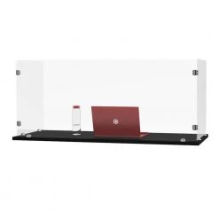 Trifold Acrylic Freestanding Desk Shield 58 x 24, Clear by Luxor