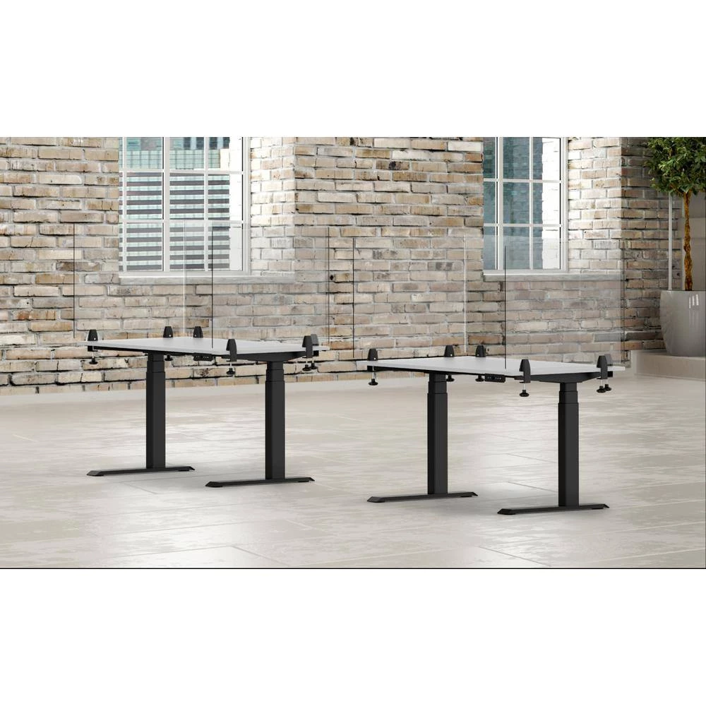 24 in. x 30 in. Clear Acrylic Sneeze Guard Desk Divider by Luxor 4 24 in. x 30 in. Clear Acrylic Sneeze Guard Desk Divider by Luxor - Image 4