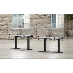 Acrylic 30 in. x 30 in. Clear Sneeze Guard Desk Divider by Luxor -Furniture Store clear luxor computer desks divcl 3030c c3 1000