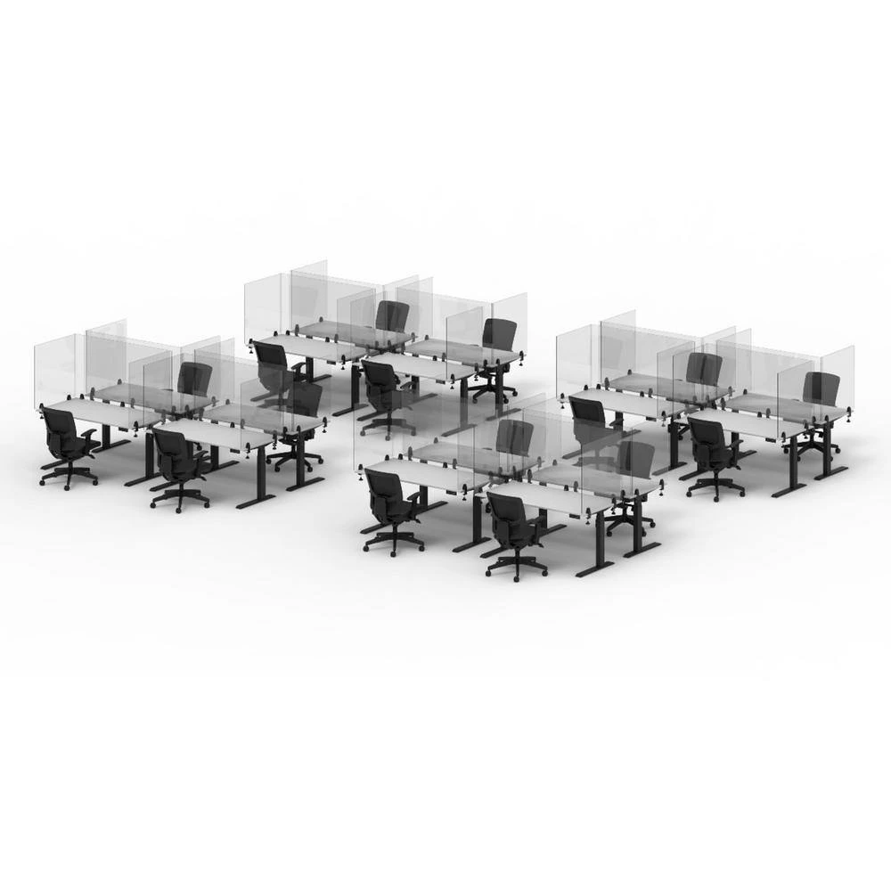Acrylic Sneeze Guard Desk Divider 48 xz 24, Clear by Luxor 3 Acrylic Sneeze Guard Desk Divider 48 xz 24, Clear by Luxor - Image 3