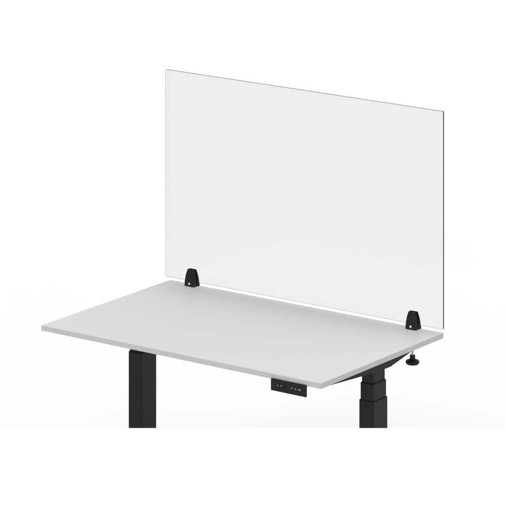 Acrylic Sneeze Guard Desk Divider 48 x 30, Clear by Luxor 1 Acrylic Sneeze Guard Desk Divider 48 x 30, Clear by Luxor