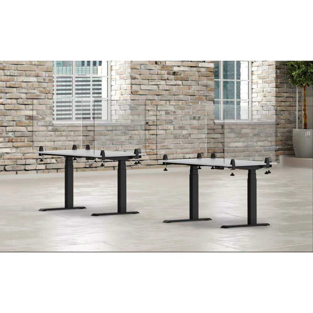 Acrylic Sneeze Guard Desk Divider 48 x 30, Clear by Luxor 4 Acrylic Sneeze Guard Desk Divider 48 x 30, Clear by Luxor - Image 4