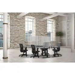 Acrylic Sneeze Guard Desk Divider 60 x 24, Clear by Luxor 5 Acrylic Sneeze Guard Desk Divider 60 x 24, Clear by Luxor -Furniture Store clear luxor computer desks divcl 6024c c3 1000