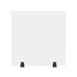 Acrylic Sneeze Guard Freestanding Desk Divider 24 x 24, Clear by Luxor