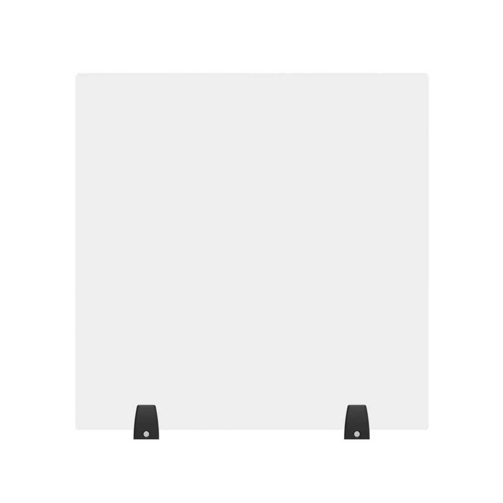 Acrylic Sneeze Guard Freestanding Desk Divider 24 x 24, Clear by Luxor 1 Acrylic Sneeze Guard Freestanding Desk Divider 24 x 24, Clear by Luxor
