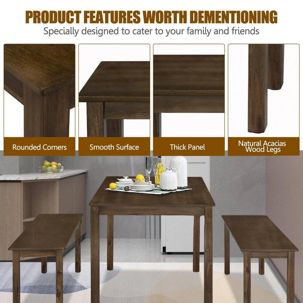 3-Piece Coffee Modern Studio Collection Table Dining Set with Wood Top by SUNRINX 6 3-Piece Coffee Modern Studio Collection Table Dining Set with Wood Top by SUNRINX - Image 6