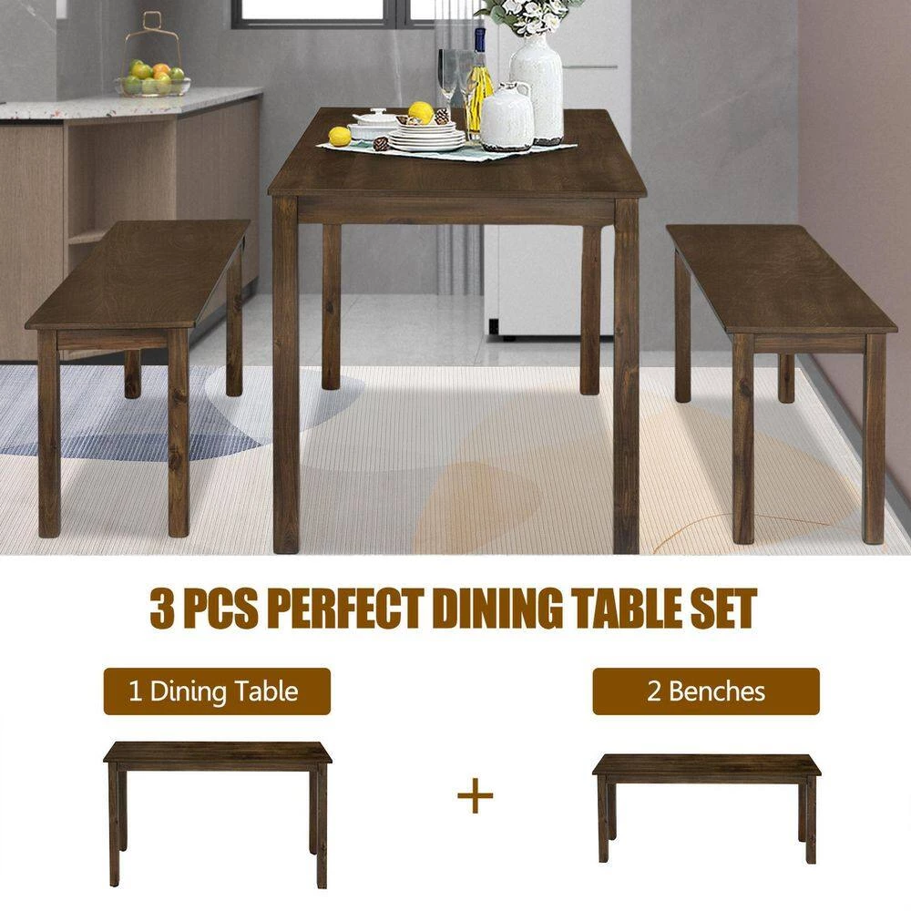 3-Piece Coffee Modern Studio Collection Table Dining Set with Wood Top by SUNRINX 7 3-Piece Coffee Modern Studio Collection Table Dining Set with Wood Top by SUNRINX - Image 7