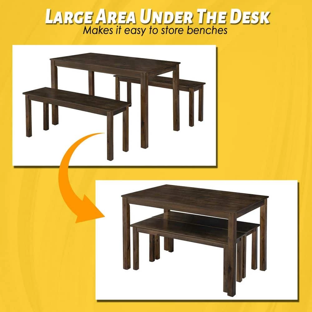 3-Piece Coffee Modern Studio Collection Table Dining Set with Wood Top by SUNRINX 5 3-Piece Coffee Modern Studio Collection Table Dining Set with Wood Top by SUNRINX - Image 5