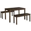 3-Piece Coffee Modern Studio Collection Table Dining Set with Wood Top by SUNRINX