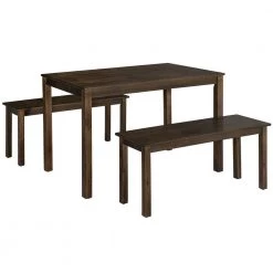3-Piece Coffee Modern Studio Collection Table Dining Set with Wood Top by SUNRINX